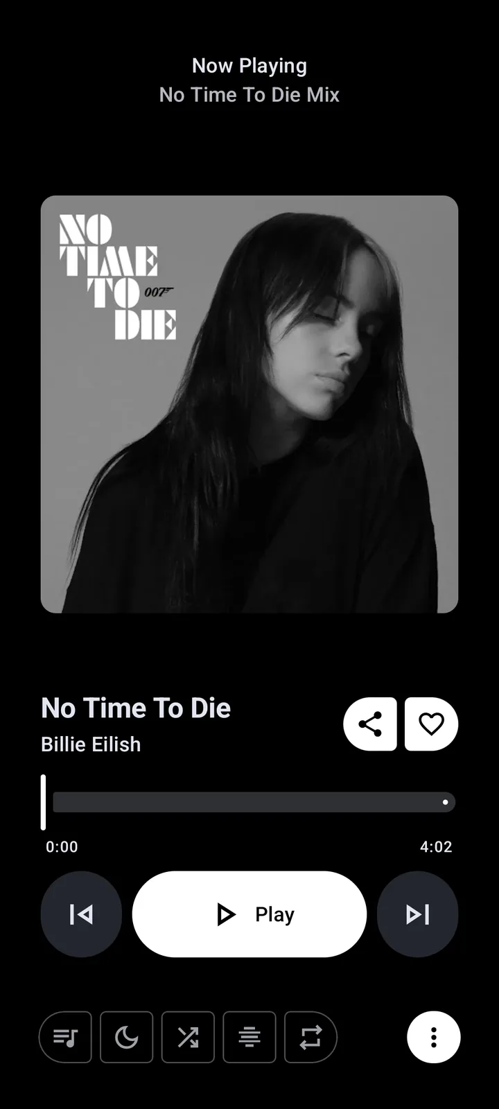 Official MetroList now-playing screen showing the playback controls available before an Android Auto session