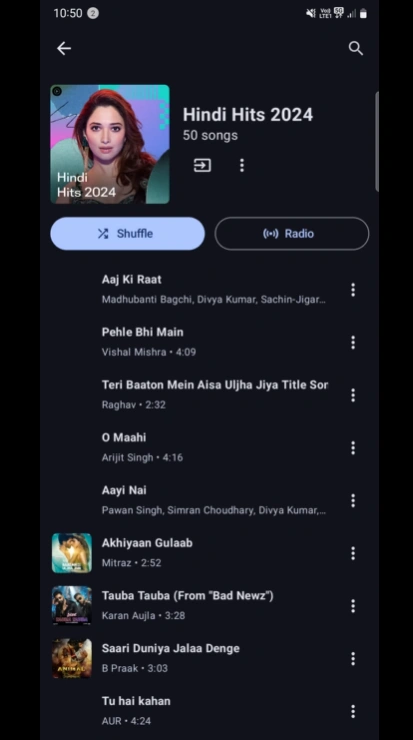 Real-time synchronized lyrics in MetroList APK